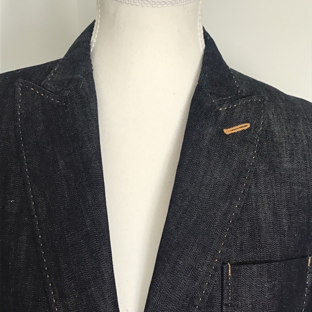 DSquared2 Size 46 Tailored Denim Blazer w Gorgeous contrast stitching - Picture 1 of 10